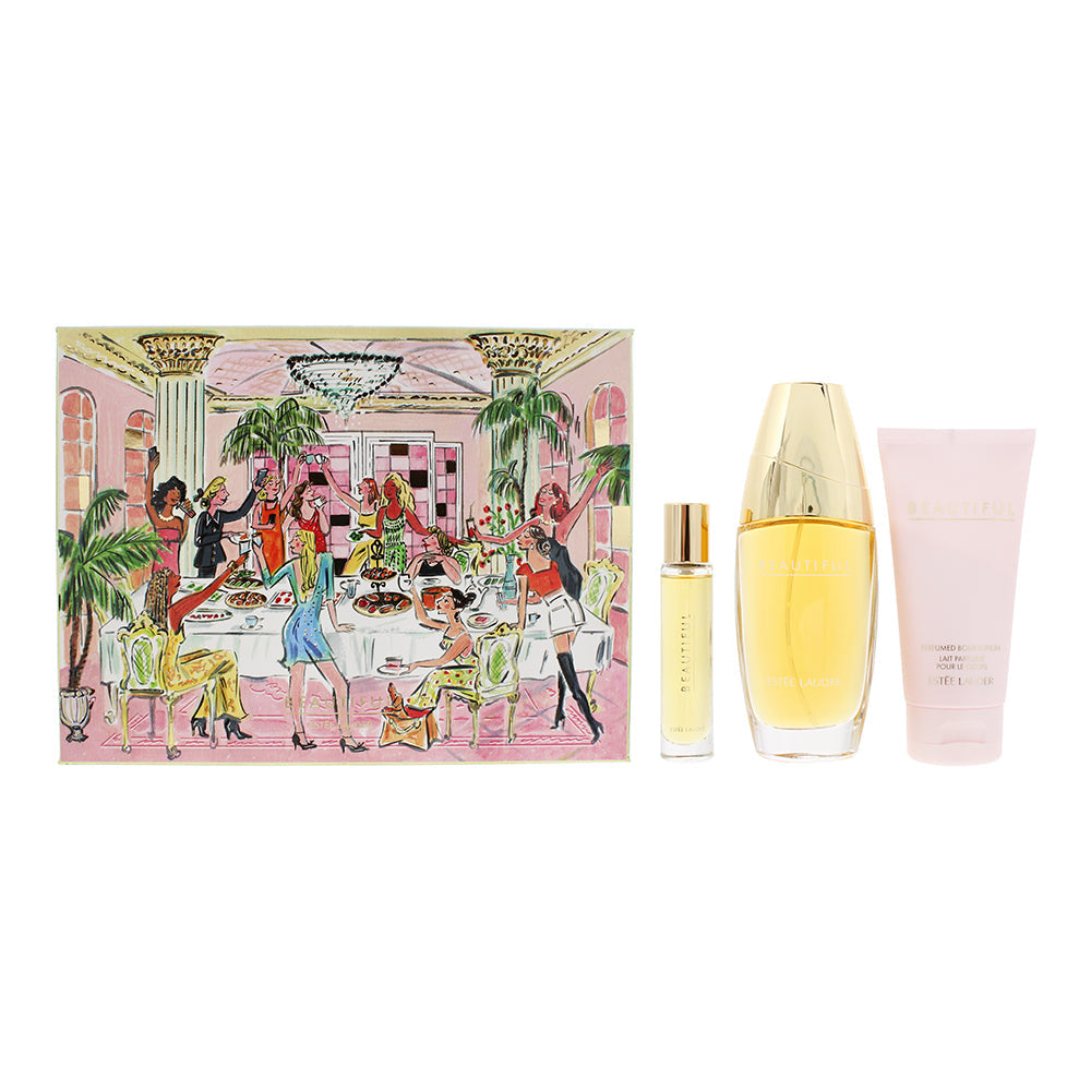 Estée Lauder Beautiful Gift Set 75ml Eau de Parfum + 10ml Eau de Parfum + 75ml Body Lotion