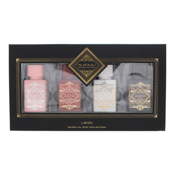 Lattafa Bade'e Al Oud Collection Gift Set: Eau de Parfum 4x25ml (This Set Includes: 1x 25ml Noble Blush Eau de Parfum 1x 25ml Sublime Eau de Parfum 1x 25ml Honor & Glory Eau de Parfum 1x 25ml Oud for Glory Eau de Parfum)