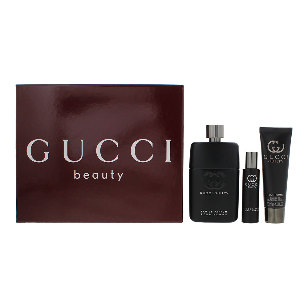 Gucci Guilty Pour Homme Eau de Parfum Gift Set 90ml Eau de Parfum Spray + 15ml Eau de Parfum Spray + 50ml Shower Gel