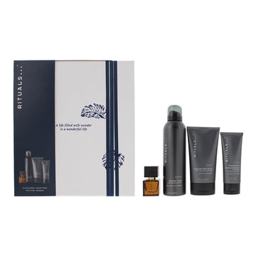 Rituals Homme Gift Set 15ml L'Essentiel EDP + 200ml Foaming Shower Gel + 125ml Face Scrub + 70ml Shampoo