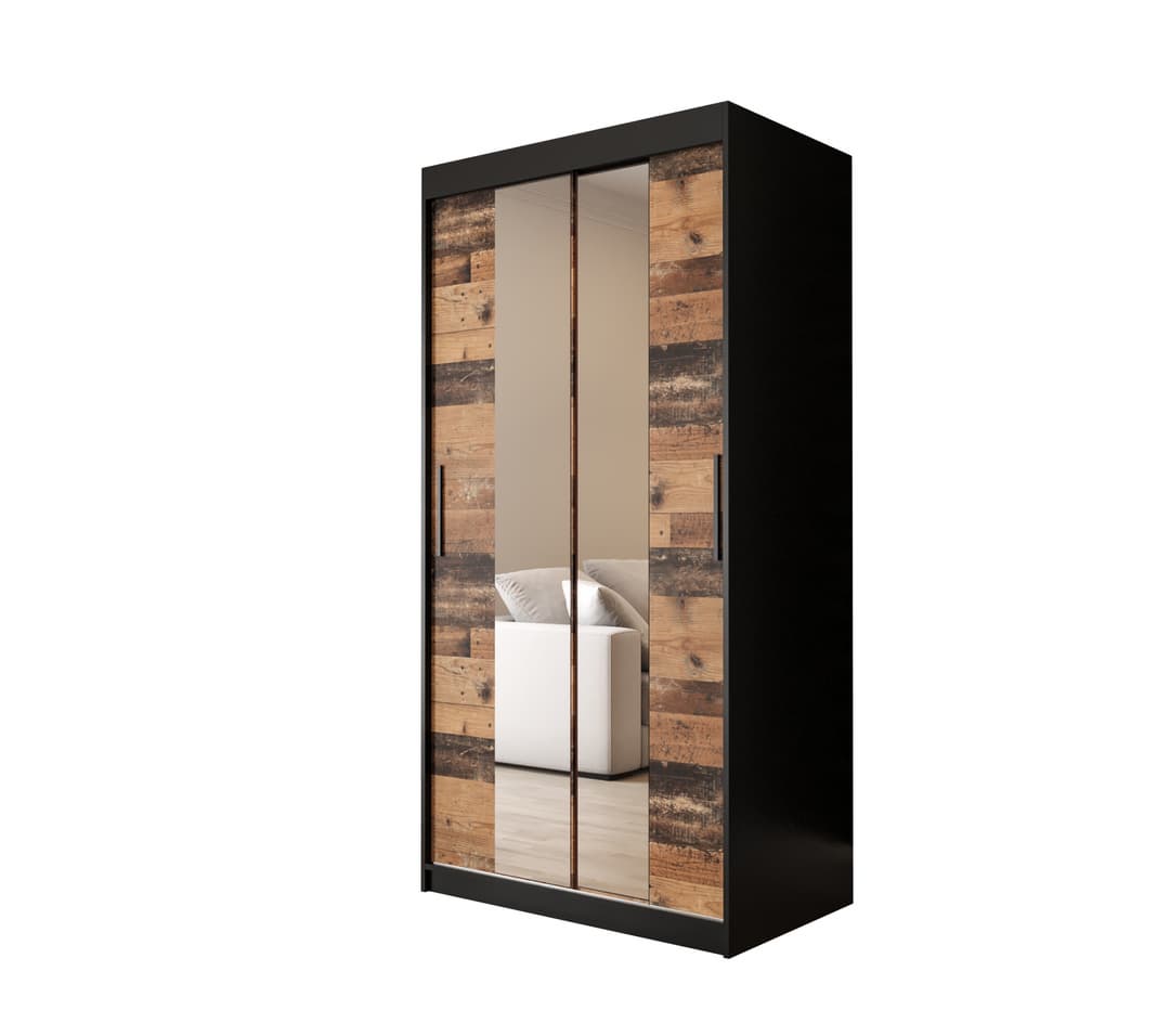 Tilburg I Sliding Door Wardrobe 100cm - Dark Oak