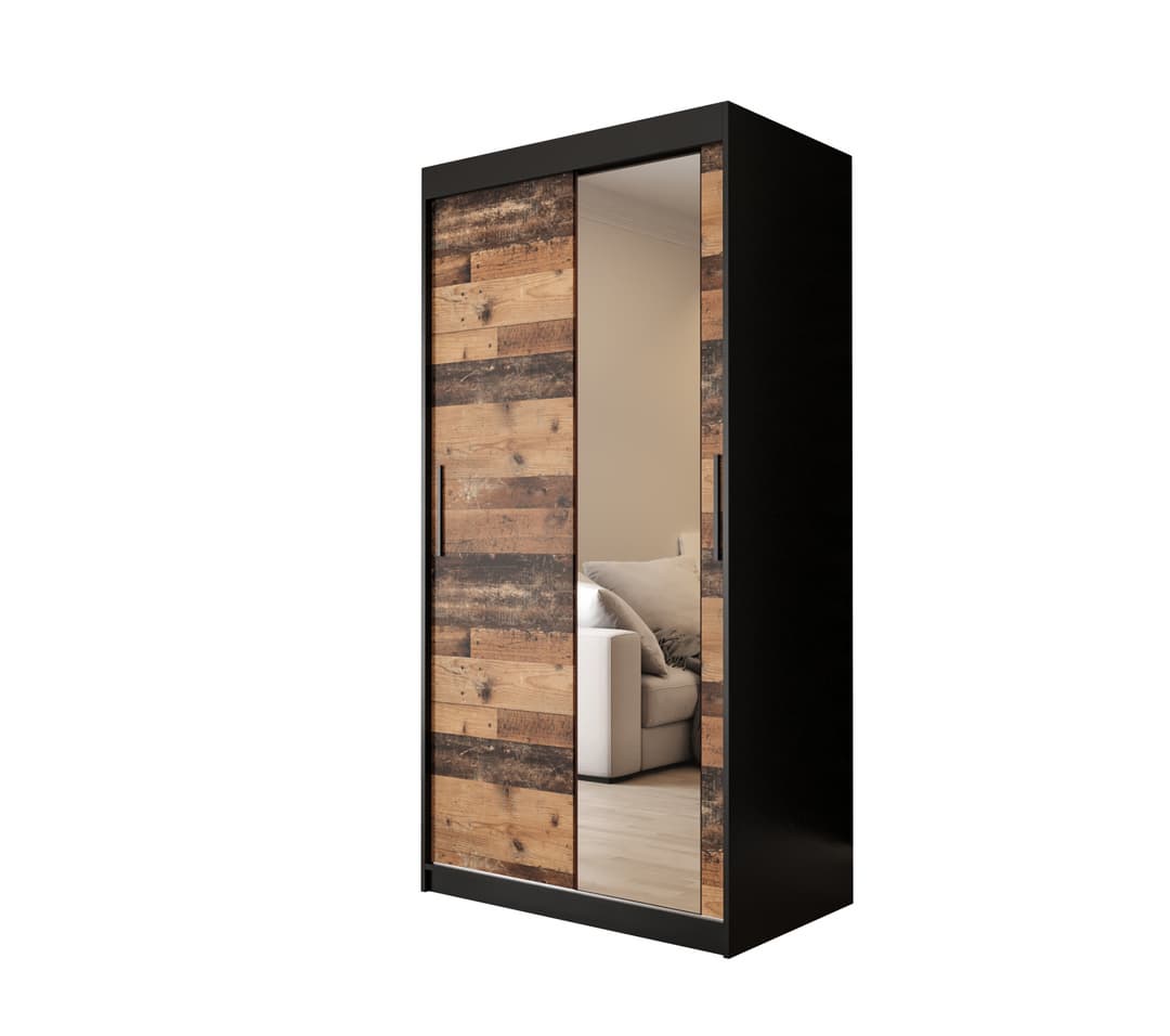 Tilburg II Sliding Door Wardrobe 100cm - Dark Oak