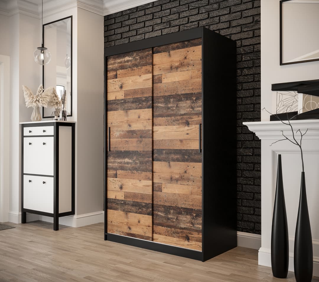 Tilburg Sliding Door Wardrobe 120cm - Dark Oak