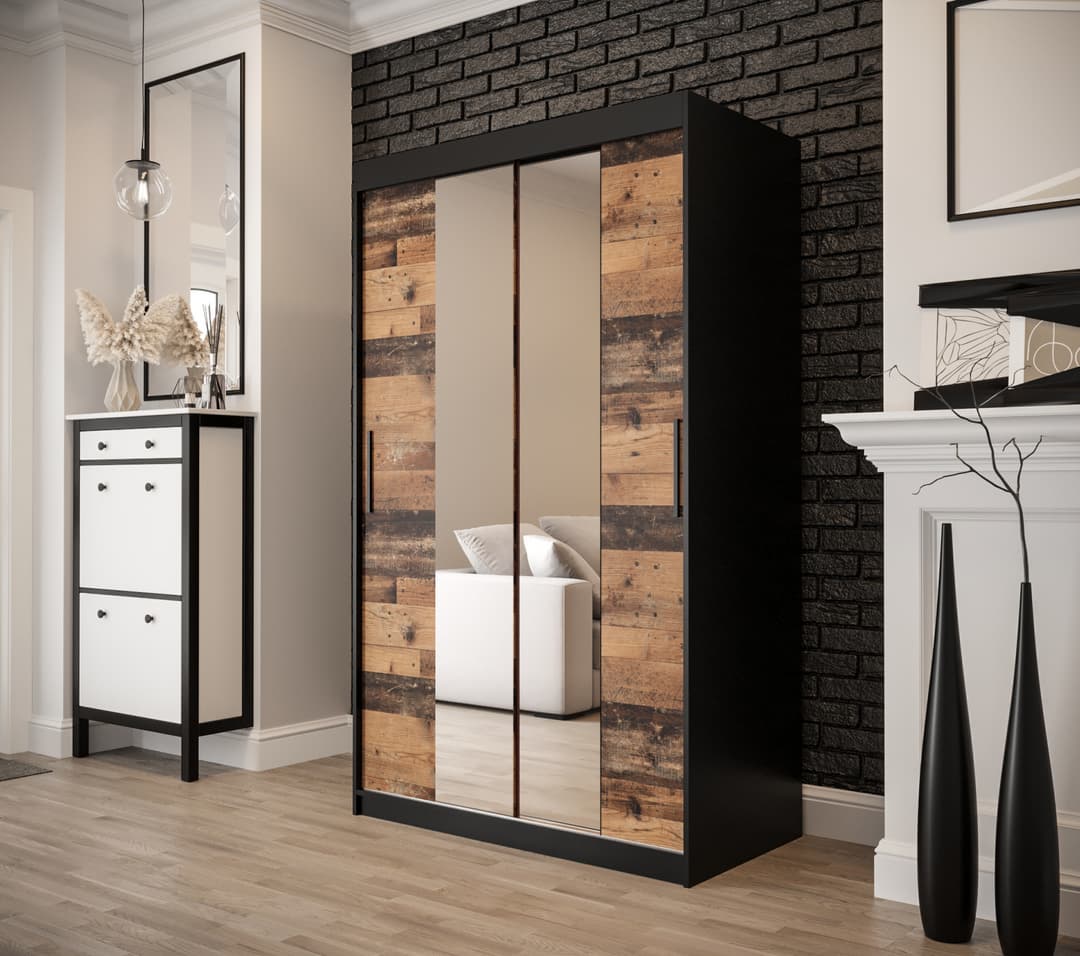 Tilburg I Sliding Door Wardrobe 120cm - Dark Oak