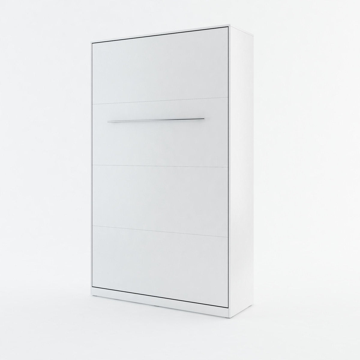Small double vertical wall bed in White Matt, closed