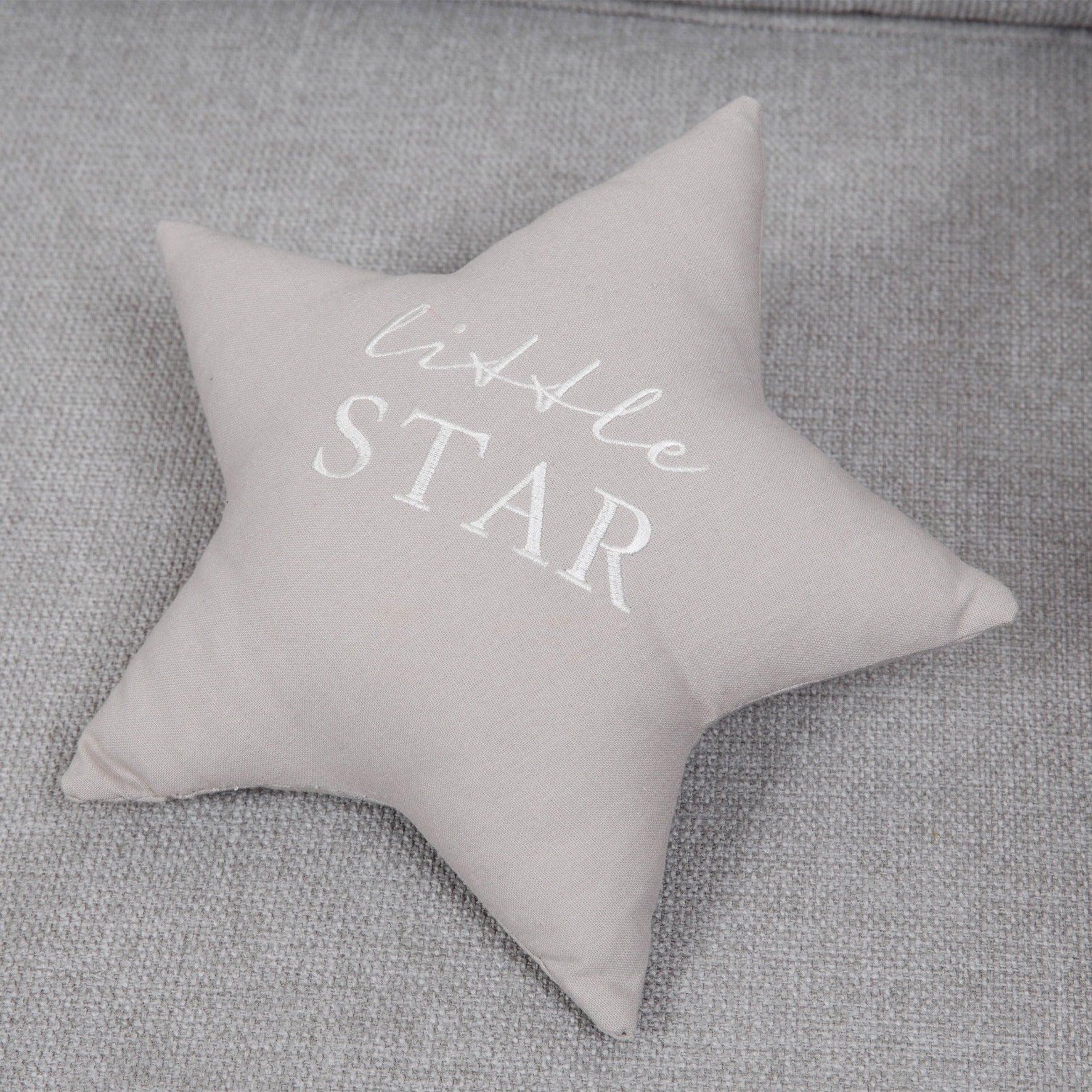 Bambino Little Star Grey Linen Cushion