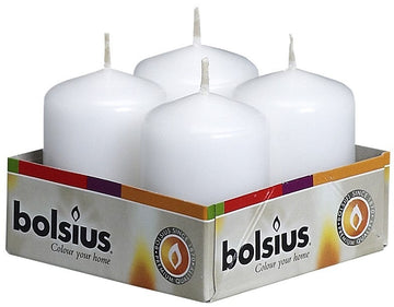 Bolsius Pillar candles White 60 x 40 mm (tray of 4)