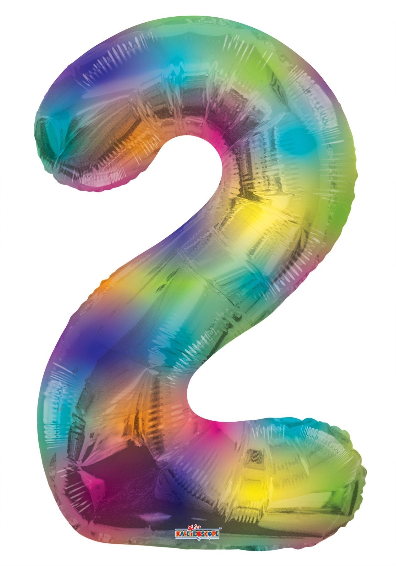 (34 inch) Number Balloon - 2 - Rainbow