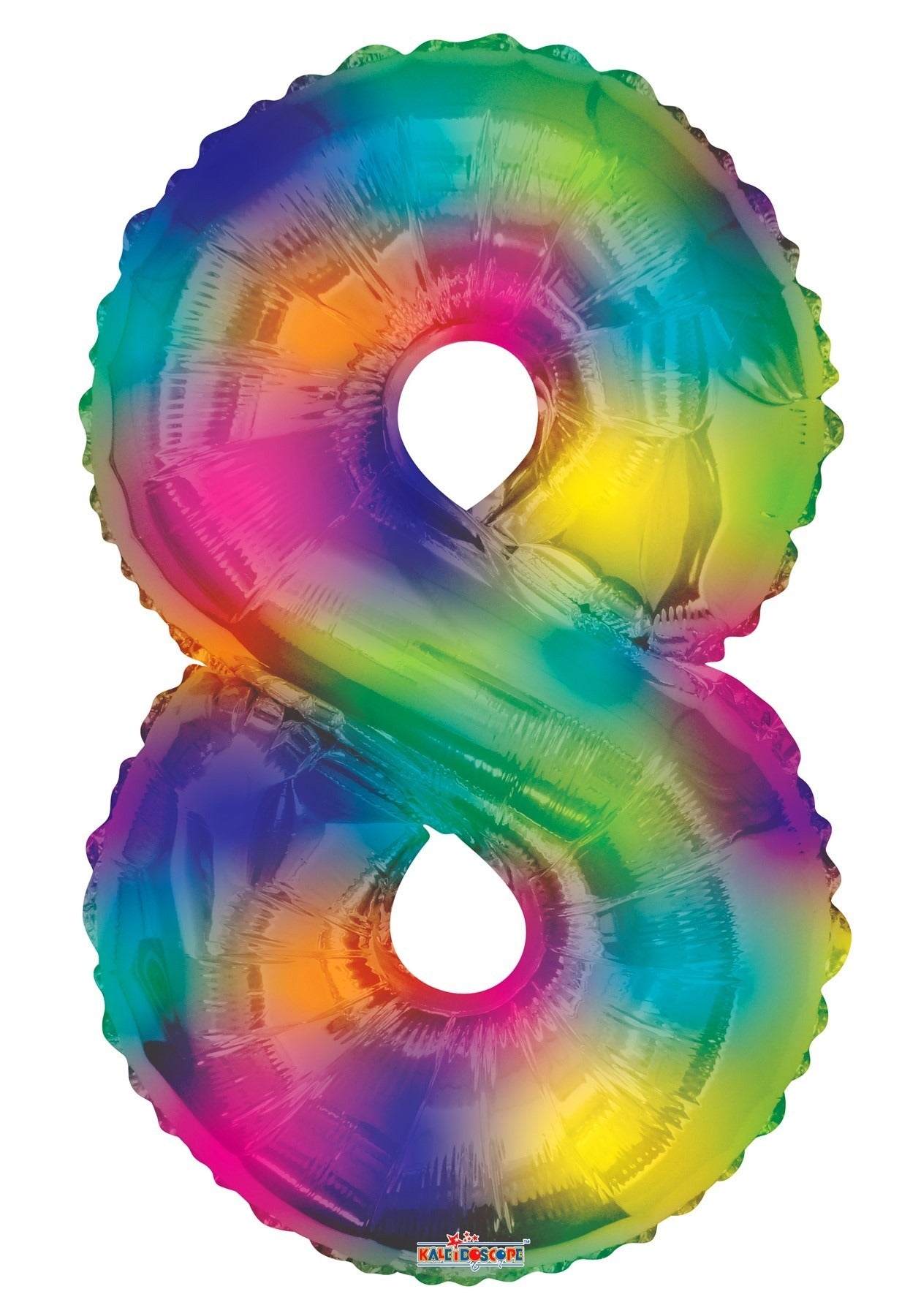 (34 inch) Number Balloon - 8 - Rainbow