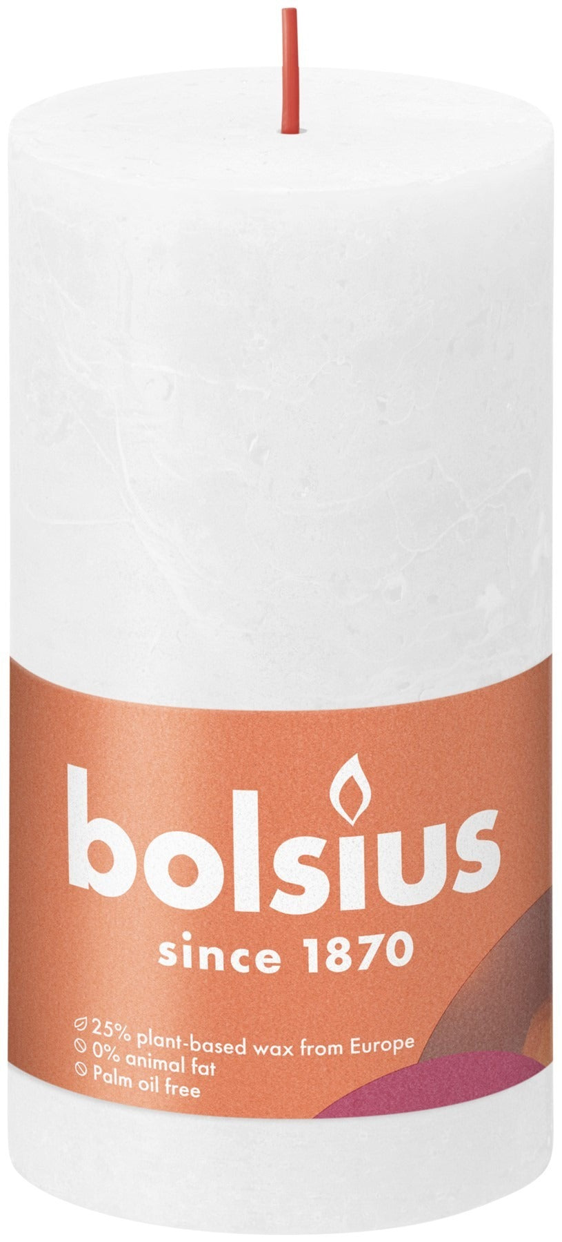 Cloudy White Bolsius Rustic Shine Pillar Candle (130 x 68mm)