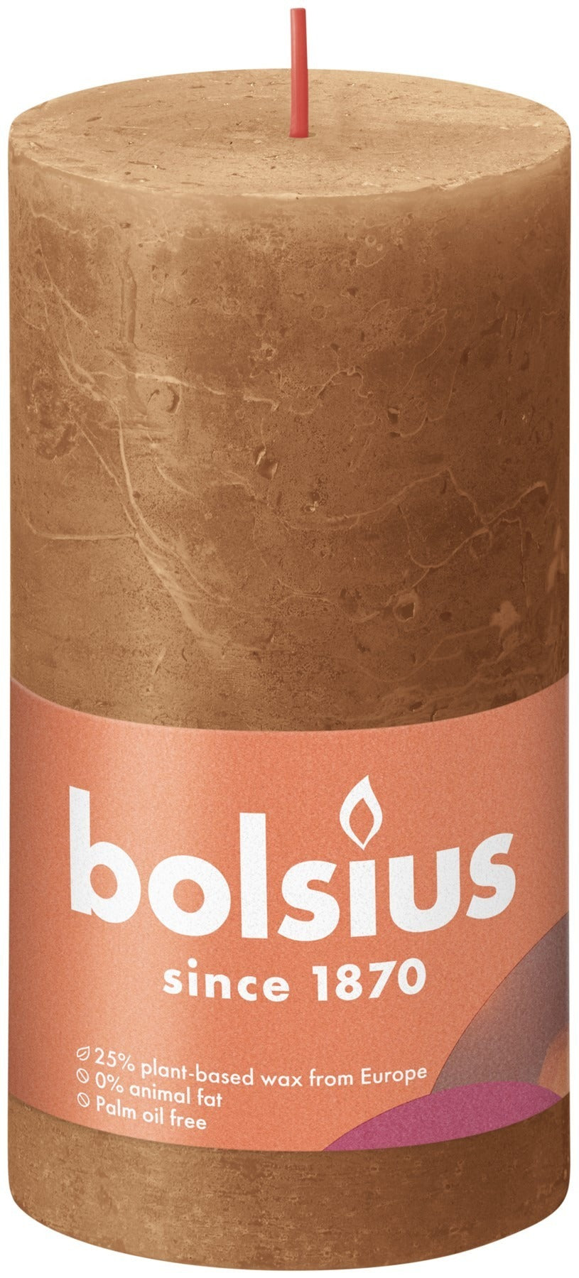 Spice Brown Bolsius Rustic Shine Pillar Candle (130 x 68 mm)