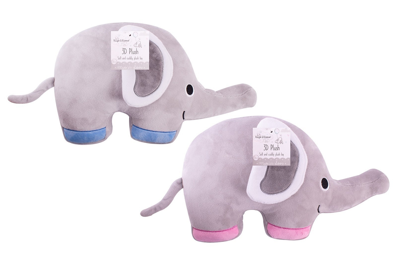 Large 3D Plush Elephant (Assorted)