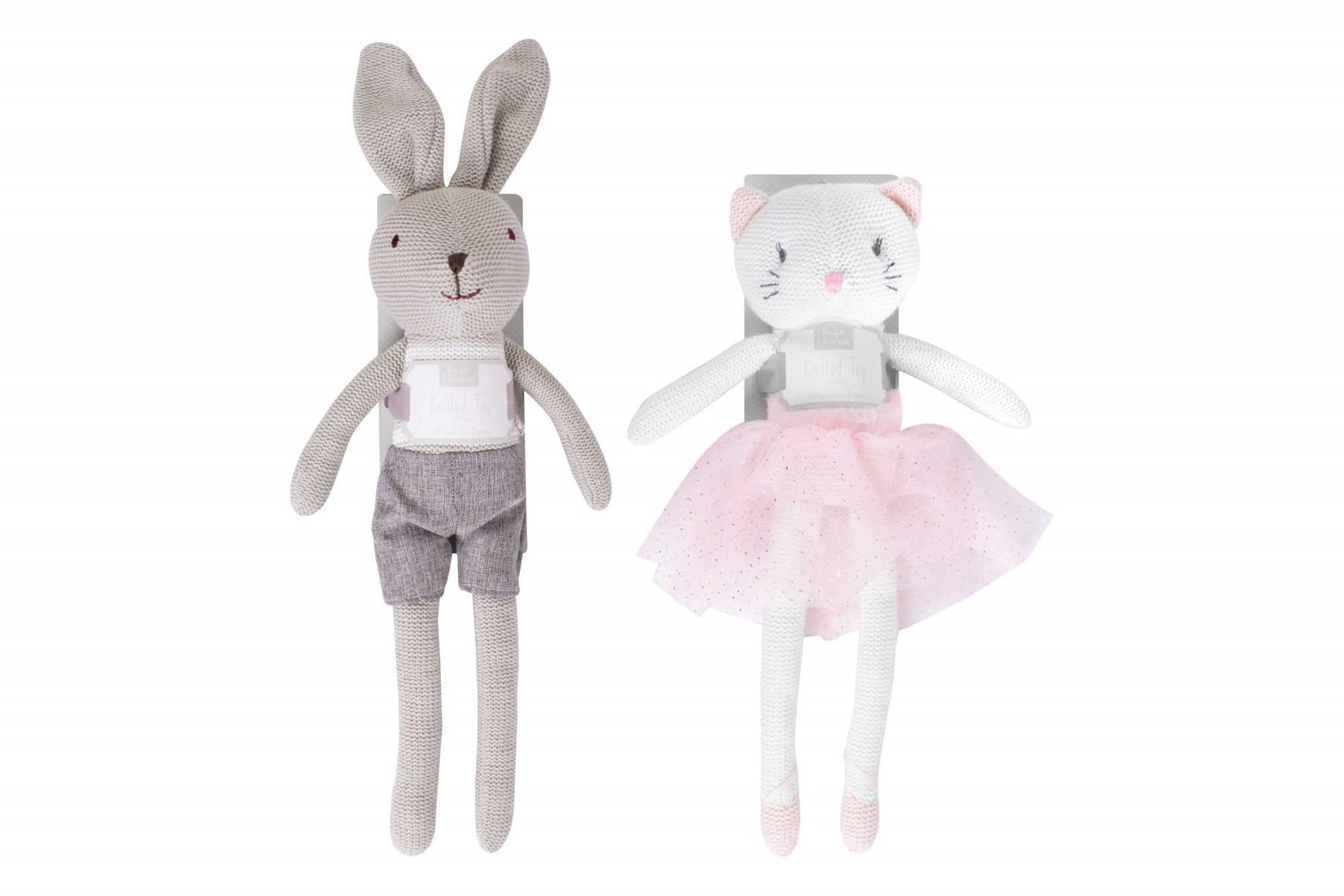 Assorted Knitted Bunny &amp; Cat (40cm)