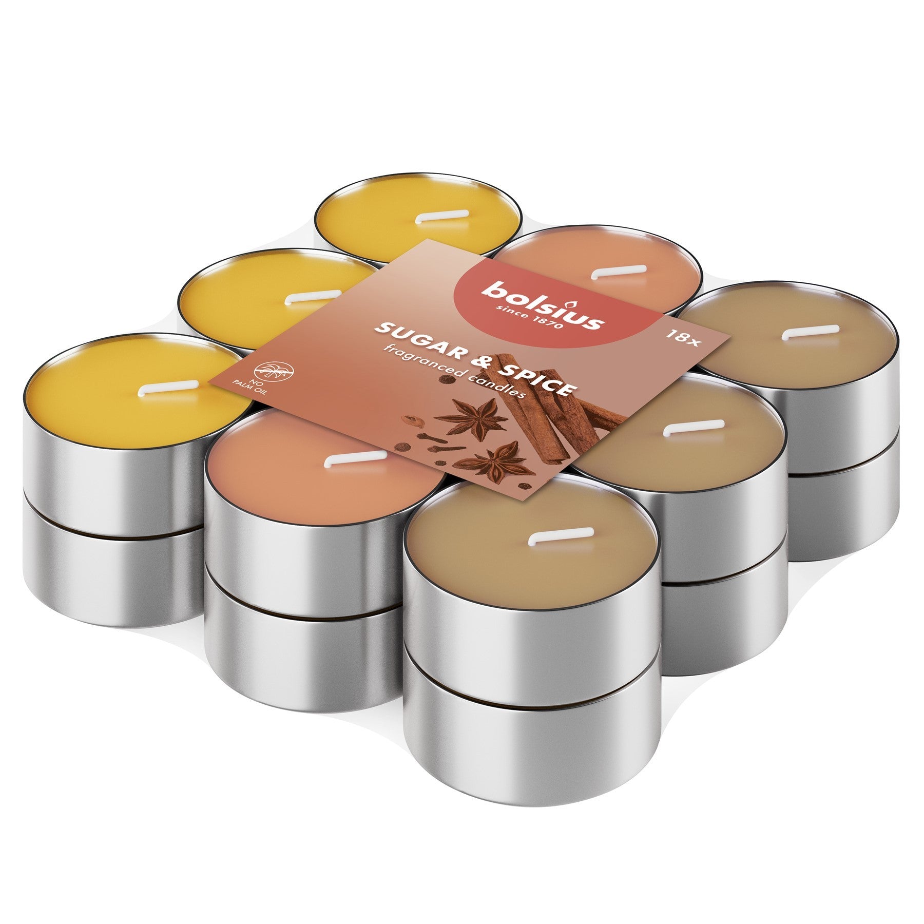 Sugar & Spice Multi Colour Fragrance Tealights ( Pack of 18)