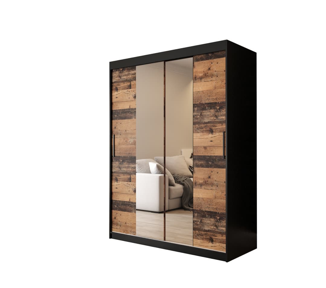 Tilburg I Sliding Door Wardrobe 150cm - Dark Oak