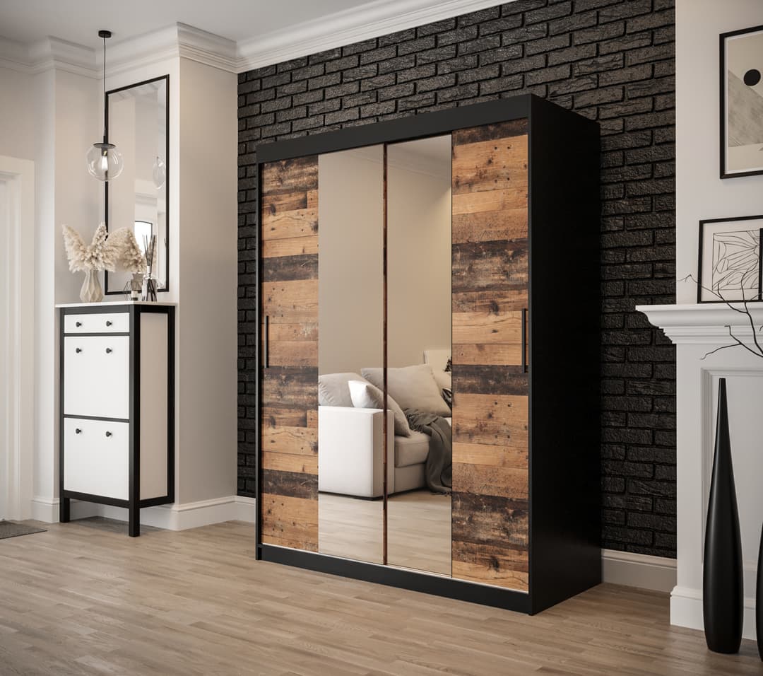 Tilburg I Sliding Door Wardrobe 150cm - Dark Oak