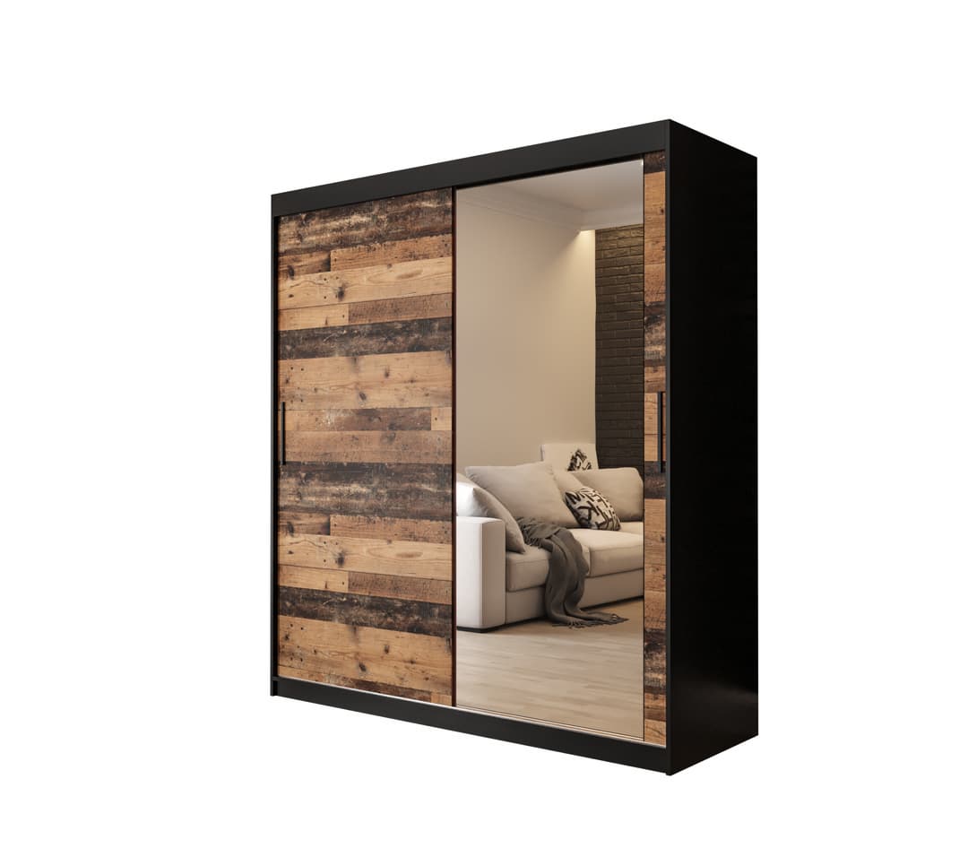 Tilburg II Sliding Door Wardrobe 180cm - Dark Oak