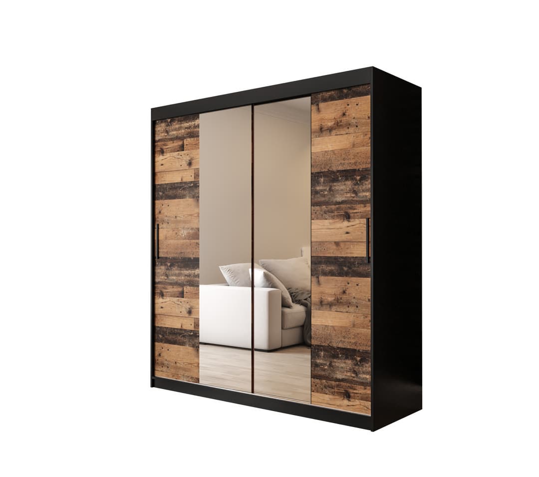 Tilburg I Sliding Door Wardrobe 180cm - Dark Oak