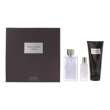 Abercrombie & Fitch First Instinct Gift Set 100ml EDT + 15ml EDT + 200ml Hair & Body Wash
