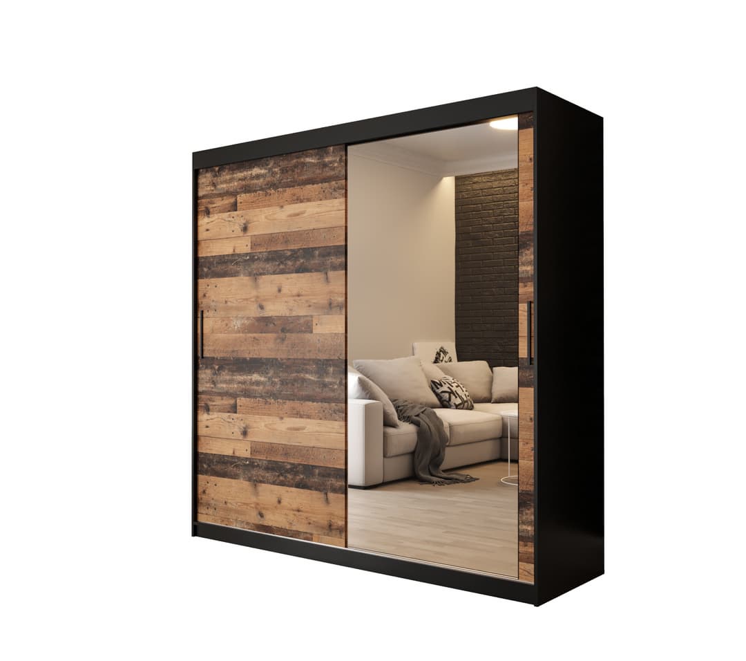Tilburg II Sliding Door Wardrobe 200cm - Dark Oak