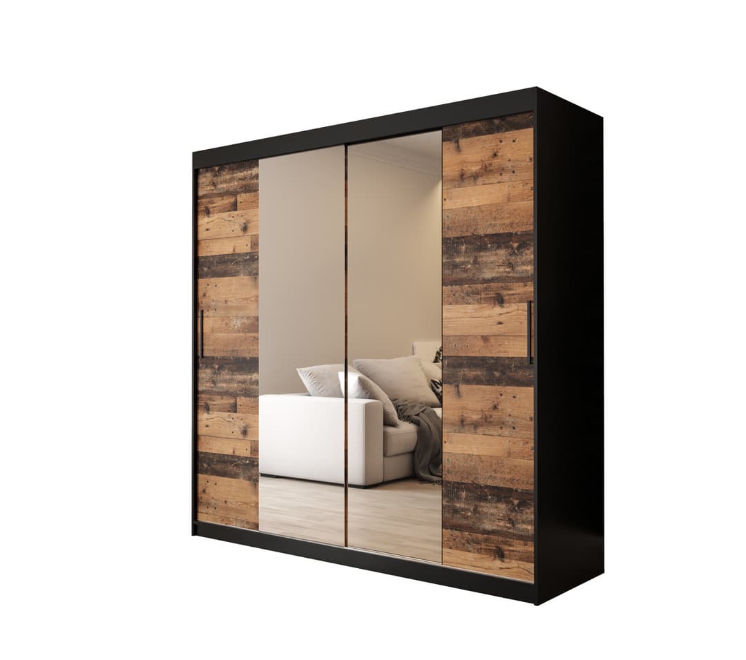 Tilburg I Sliding Door Wardrobe 200cm - Dark Oak