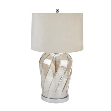 Ambassador Metallic Glass Lamp With Velvet Shade