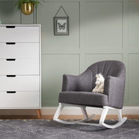 Round Back Nursery Rocking Chair – Dark Grey