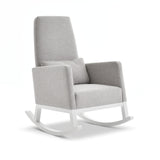 High Back Nursery Rocking Chair – Stone | Solid Wood Frame Nursing Chair with Thick Foam Cushion