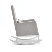 High Back Nursery Rocking Chair – Stone | Solid Wood Frame Nursing Chair with Thick Foam Cushion