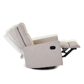 Savannah Swivel Glider Recliner Nursing Chair – Oatmeal | 360° Swivel Reclining Nursery Chair