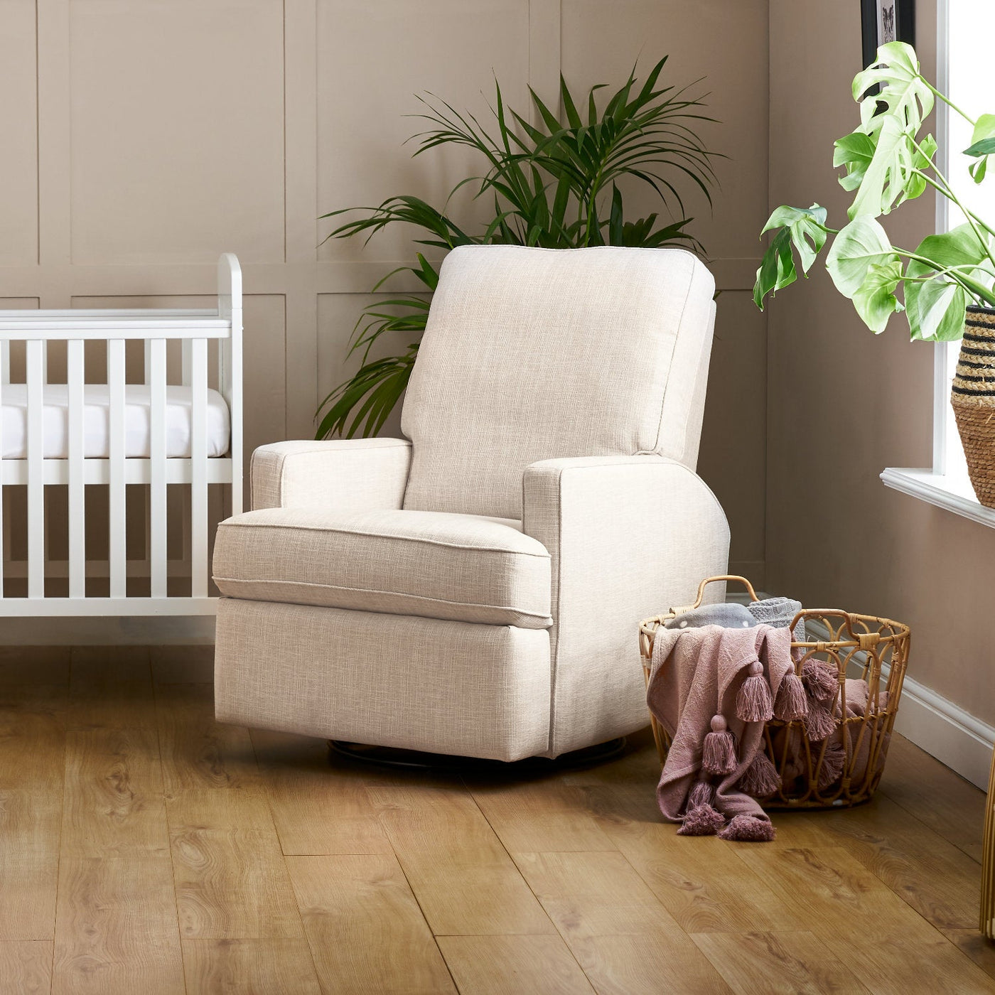 Madison Swivel Glider Recliner Nursing Chair – Oatmeal