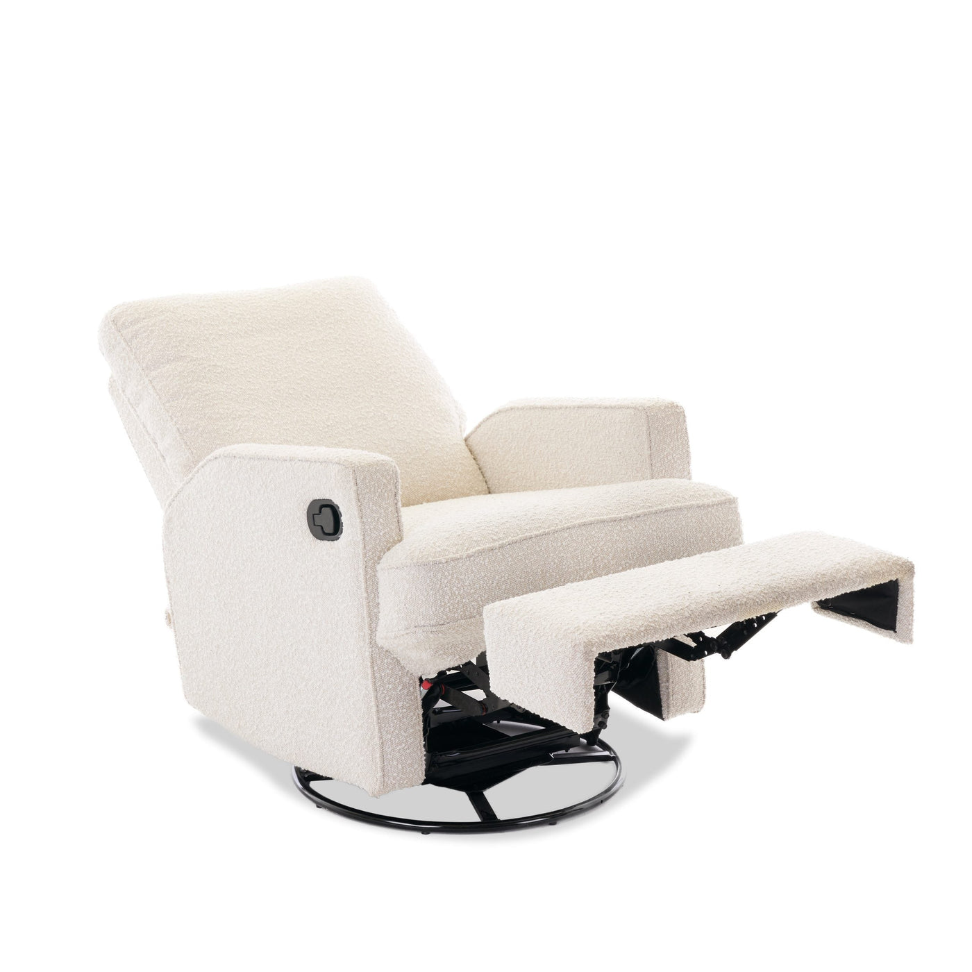 Madison Bouclé Swivel Glider Nursing Chair – 360° Swivel