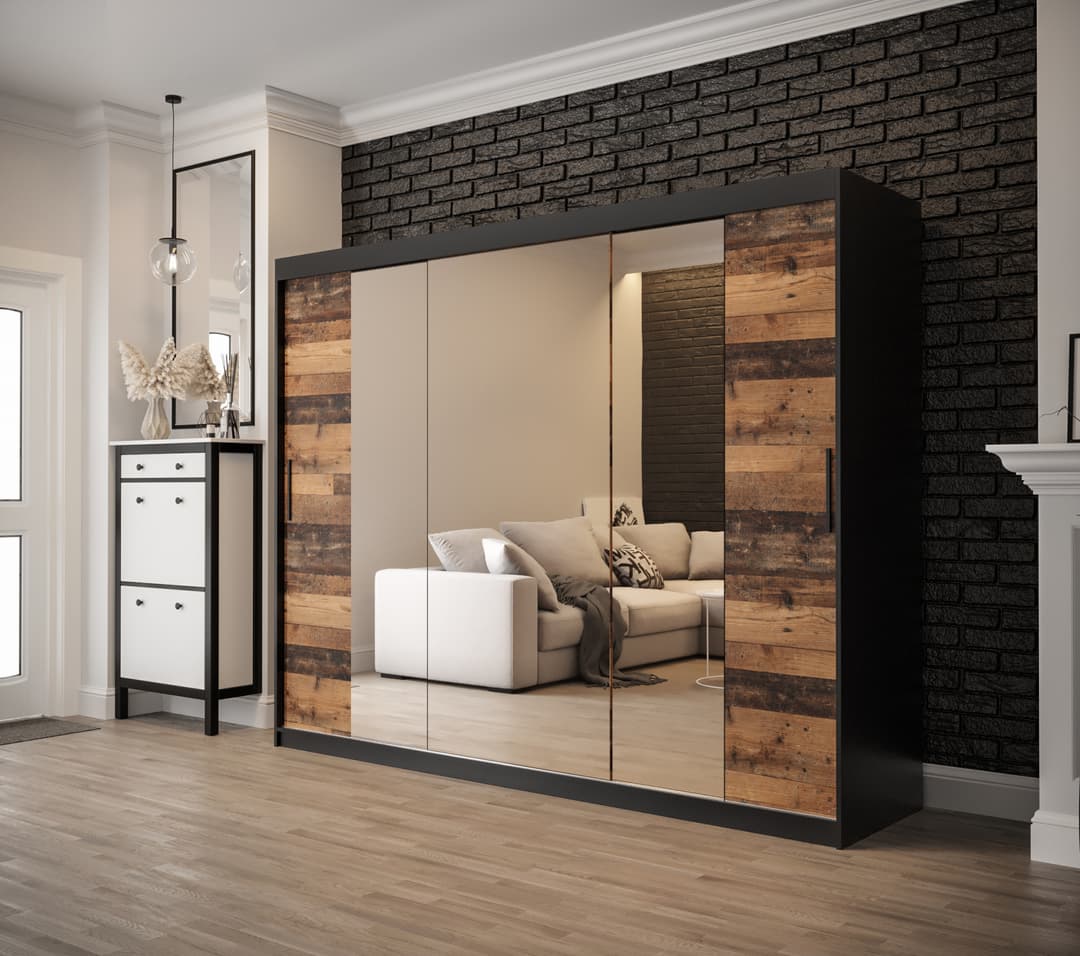 Tilburg II Sliding Door Wardrobe 250cm - Dark Oak