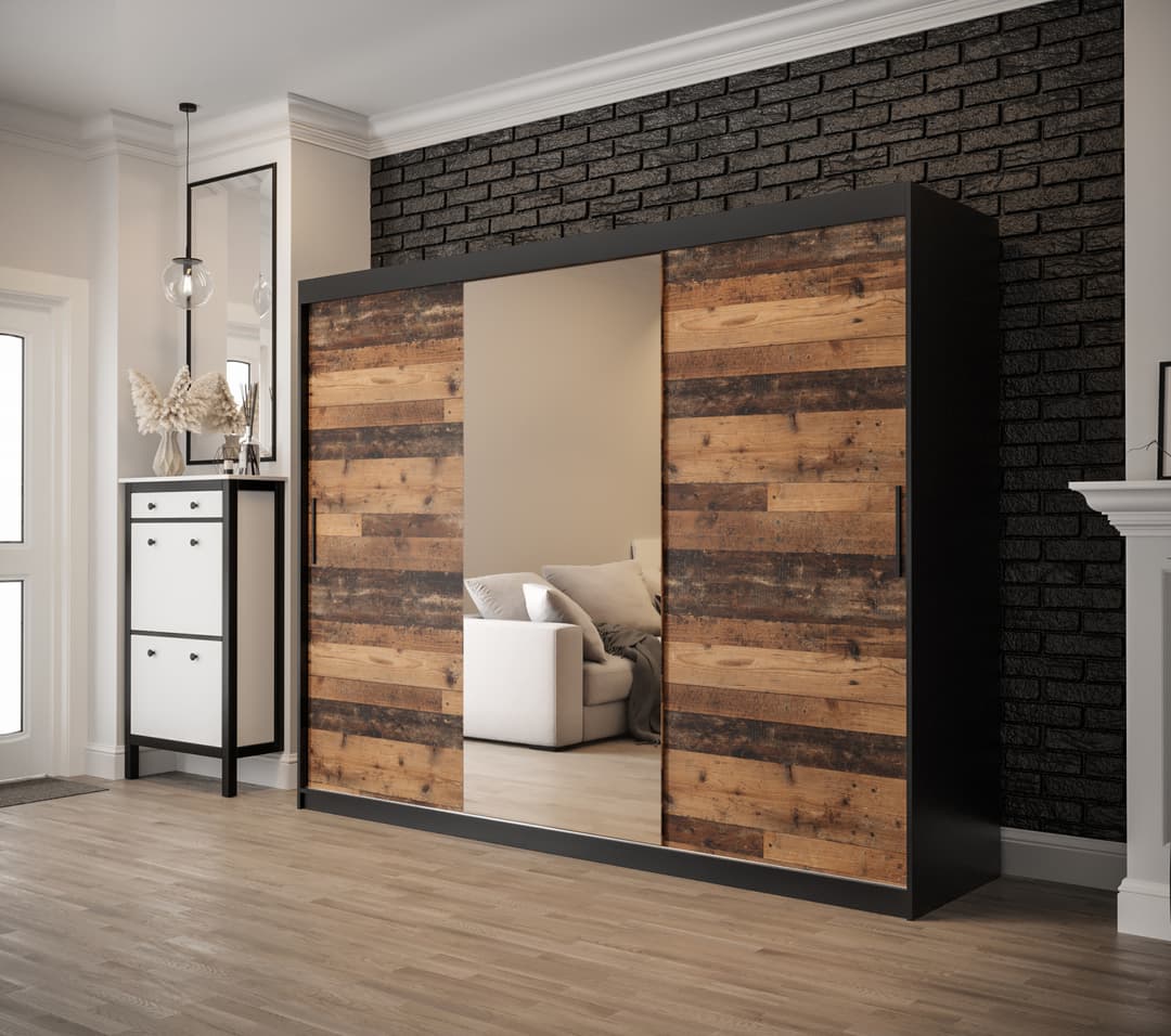 Tilburg I Sliding Door Wardrobe 250cm - Dark Oak