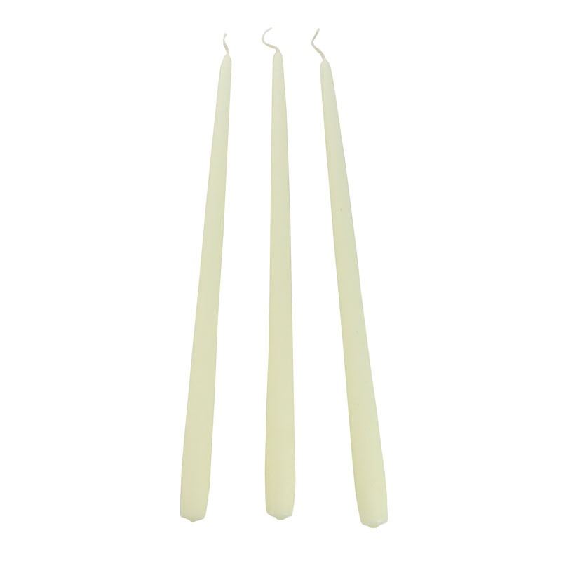 8 X Ivory Extra Long Taper Candle