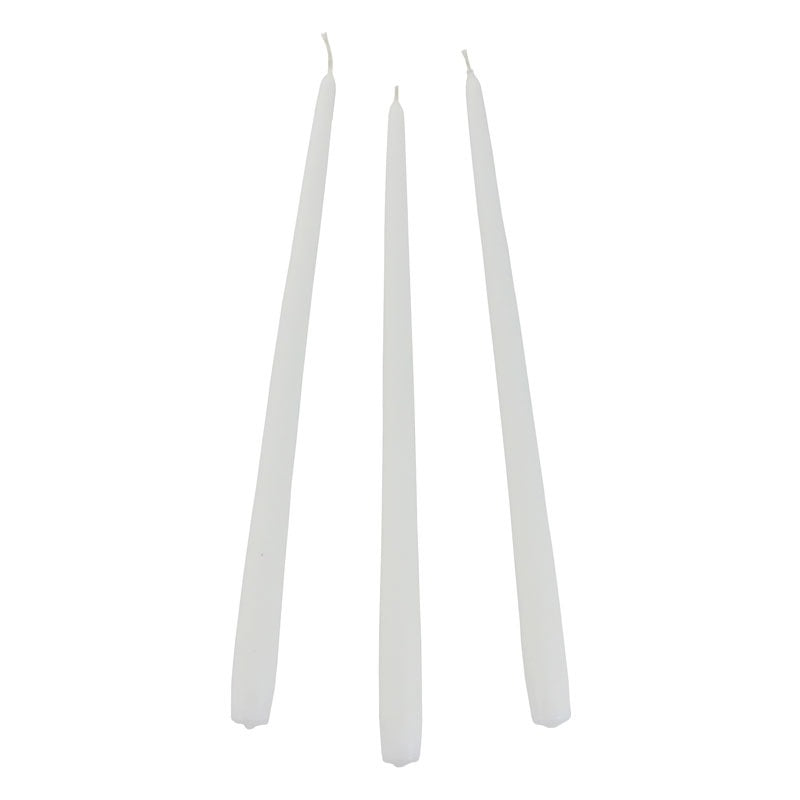 8 X White Extra Long Taper Candle