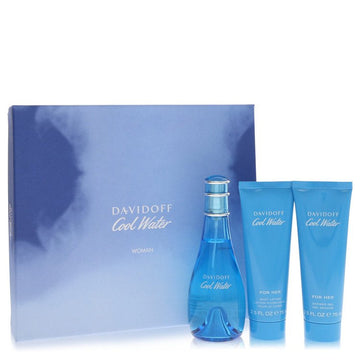 Davidoff Cool Water Woman Gift Set 100ml EDT + 75ml Body Lotion + 75ml Shower Gel