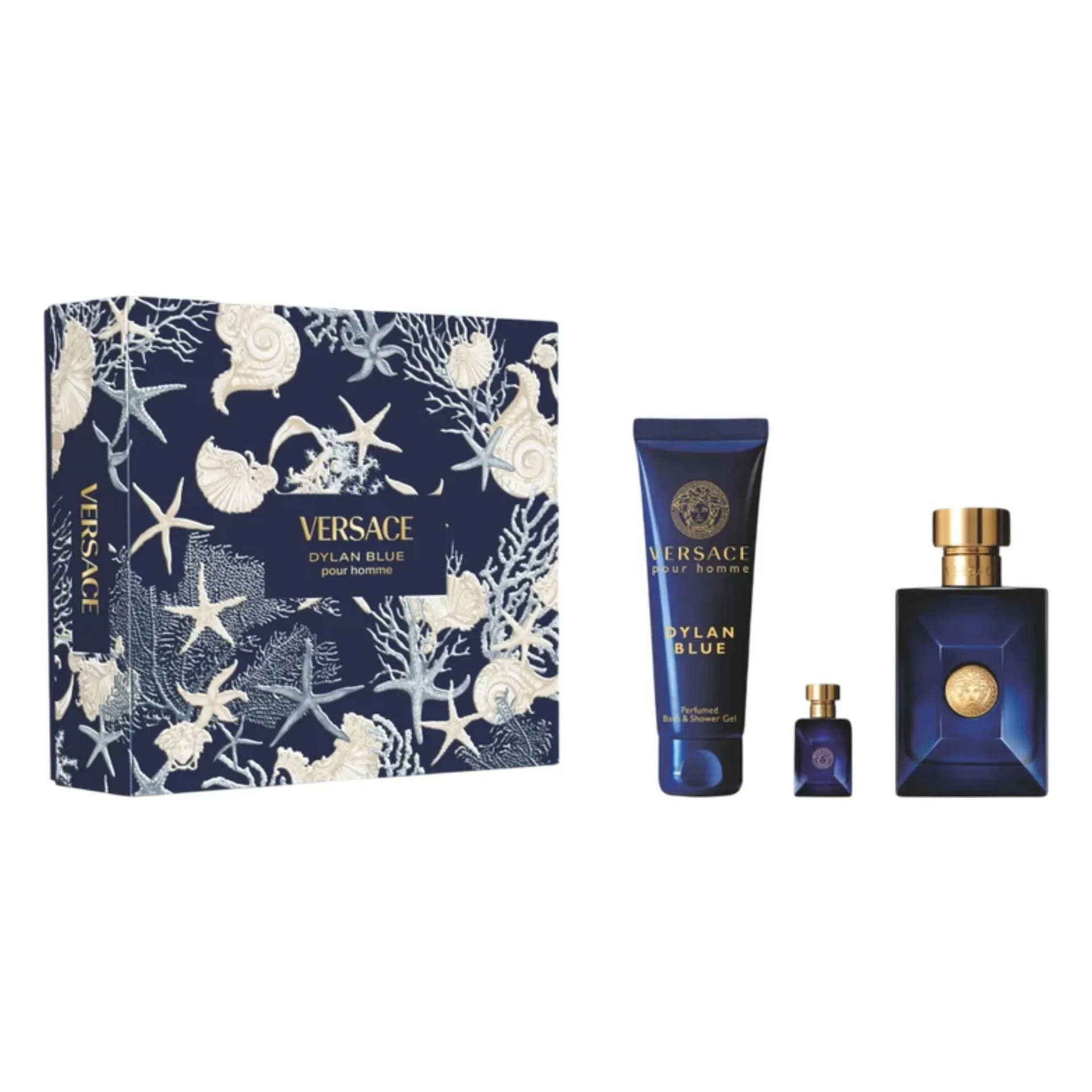 Versace Pour Homme Dylan Blue Gift Set 100ml EDT + 150ml Shower Gel + 5ml EDT
