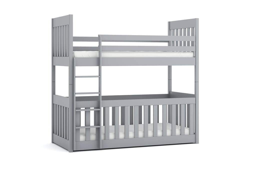 Solid Pine Bunk Bed with Toddler Cot – Single & Cot | Kids & Baby Bunk Bed 90kg Weight Limit