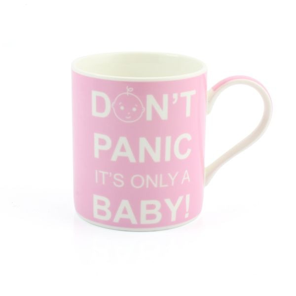 'Exclusive' Don't Panic its only a Baby Mug - Pink - Gift Boxed