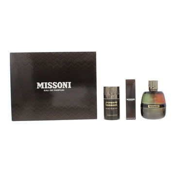 Missoni Pour Homme Gift Set 100ml EDP + 10ml EDP + 75g Deodorant Stick