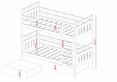 Single (3ft) Solid Pine Bunk Bed with 2 Storage Drawers