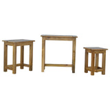 Solid Wood Stool Set of 3 Footstool
