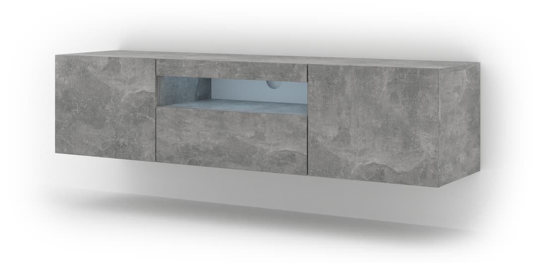 Aura TV Cabinet 150cm - Concrete Grey / Living Room