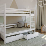 Single (3ft) Solid Pine Bunk Bed with 2 Storage Drawers