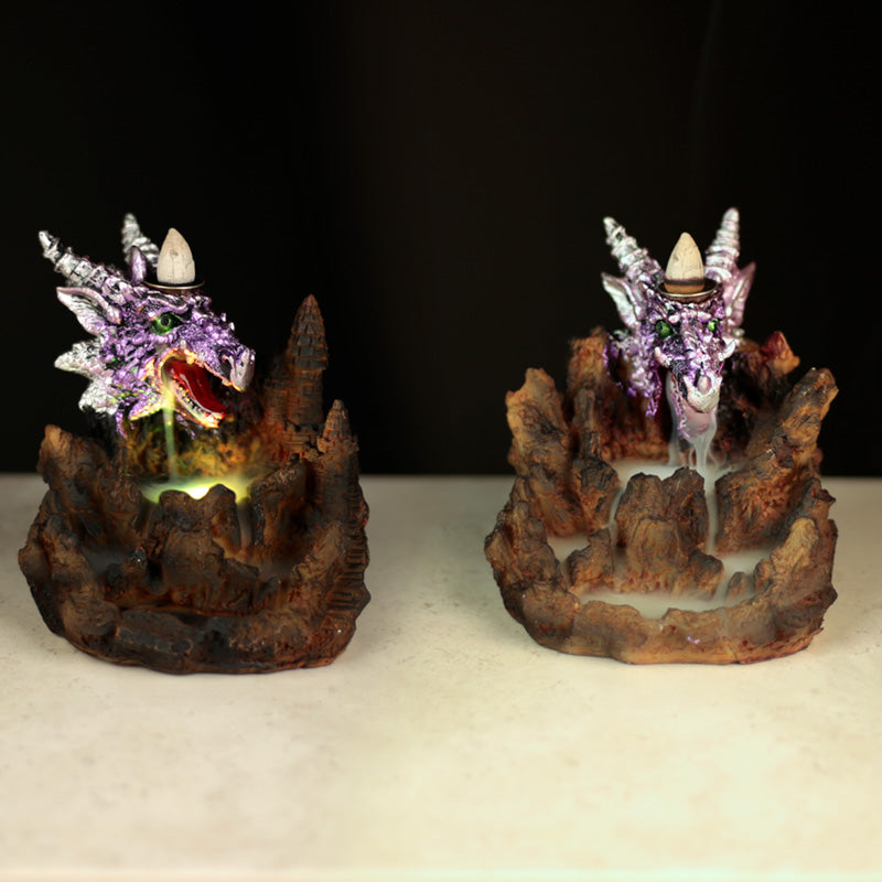 Fantasy LED Backflow Incense Burner - Purple Dragon