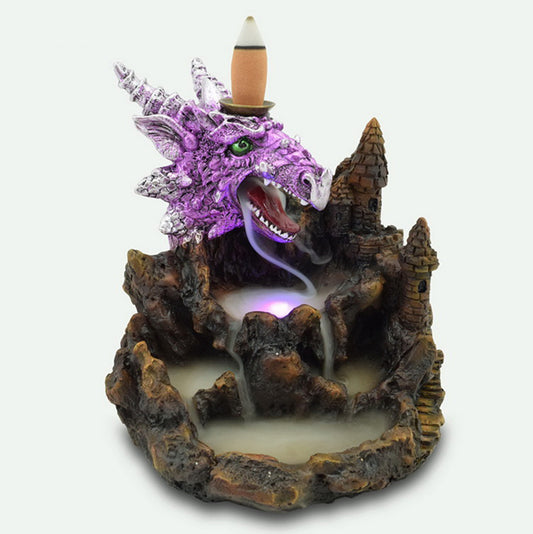 Fantasy LED Backflow Incense Burner - Purple Dragon