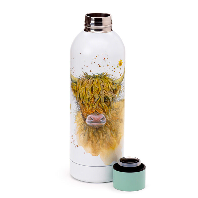 Reusable Insulated Drinks Bottle 530ml - Jan Pashley Highland Coo Cow