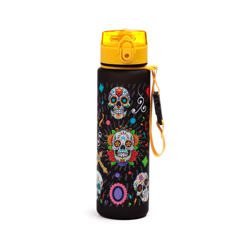600ml Shatterproof Pop Top Water Bottle - Day of the Dead