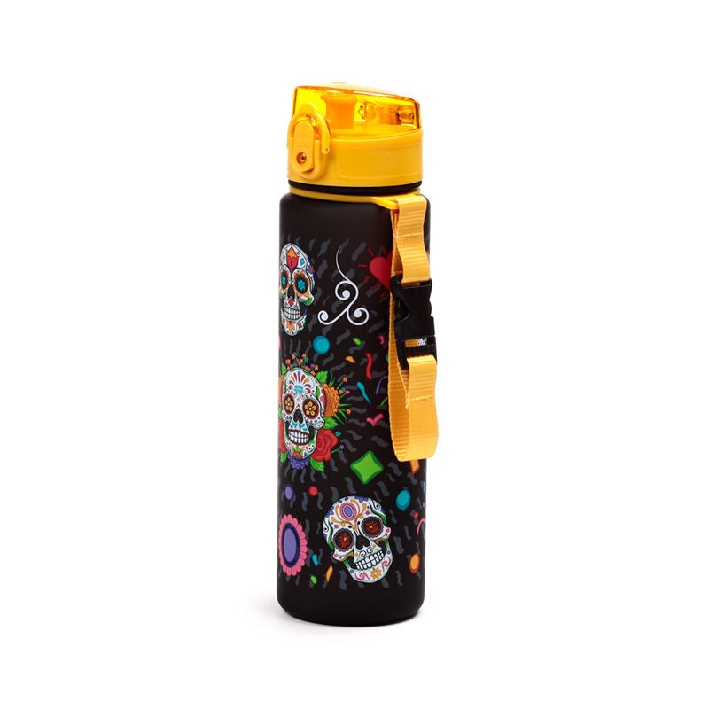 600ml Shatterproof Pop Top Water Bottle - Day of the Dead